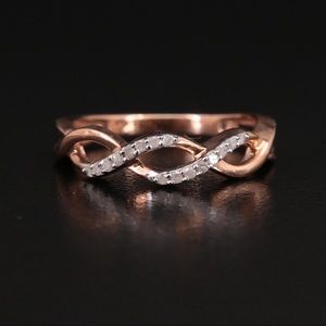 Sterling Diamond Twist Ring size 7